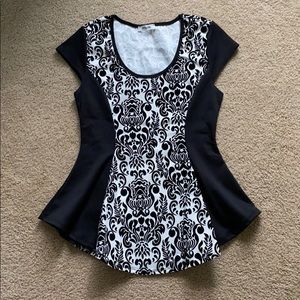 Black and white blouse